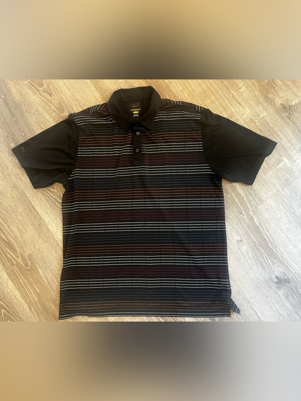 Greg Norman Collection Black Polo with Subtle Stripe Detail Mint condition XL